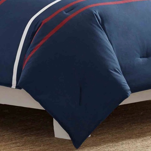 Nautica Bradford Cotton Navy Duvet Cover Set Queen - Picture 2 of 6